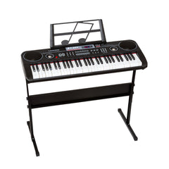 61-Key Electronic Learning Piano Keyboard, Light-Up Keys, LCD Display, with Music Stand Holder Dropshipzone
