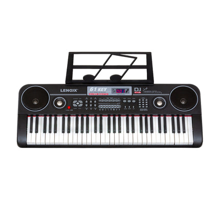 61-Key Electronic Learning Piano Keyboard, Light-Up Keys, LCD Display, with Music Stand Holder Dropshipzone