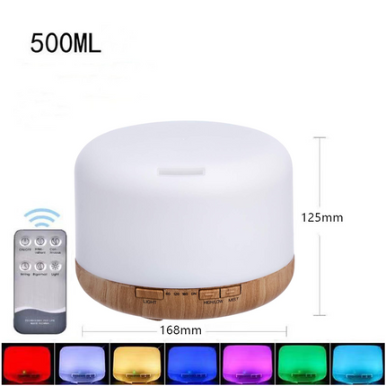 Aroma Aromatherapy Diffuser LED Oil Ultrasonic Air Humidifier Purifier 500ML Wood Grain - Sensory Circle