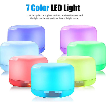 Aroma Aromatherapy Diffuser LED Oil Ultrasonic Air Humidifier Purifier 500ML Wood Grain - Sensory Circle