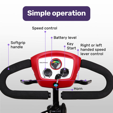 EQUIPMED Mobility Scooter Electric Motorised Power Portable 4 Wheel Folding - Sensory Circle
