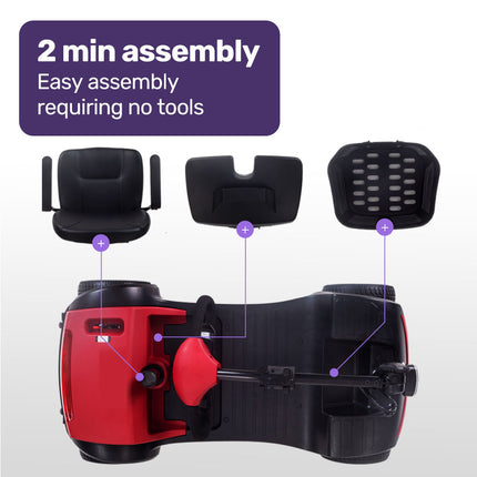 EQUIPMED Mobility Scooter Electric Motorised Power Portable 4 Wheel Folding - Sensory Circle