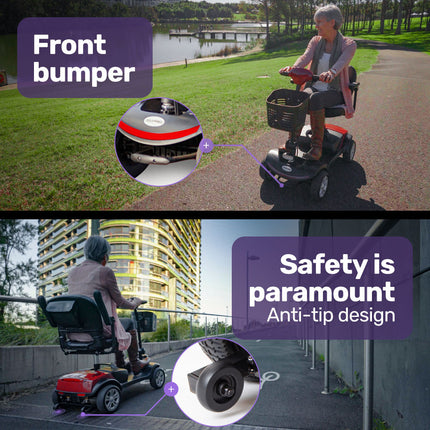 EQUIPMED Mobility Scooter Electric Motorised Power Portable 4 Wheel Folding - Sensory Circle