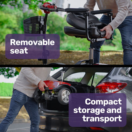 EQUIPMED Mobility Scooter Electric Motorised Power Portable 4 Wheel Folding - Sensory Circle