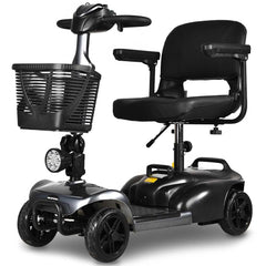 EQUIPMED FreeLite+ Mid-Sized Foldable Electric Mobility Scooter, Lithium Battery, Long Range and Easy Charging, Grey - Sensory Circle