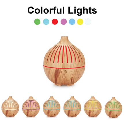 Essential Oil USB Aroma Diffuser - 180ml LED Light Wood Mist Humidifier - Sensory Circle