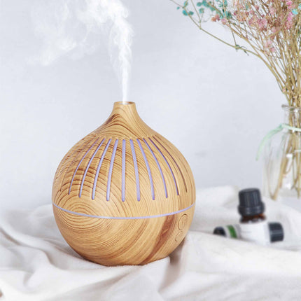 Essential Oil USB Aroma Diffuser - 180ml LED Light Wood Mist Humidifier - Sensory Circle
