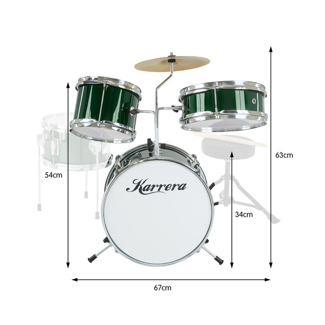 Karrera Children's 4pc Drumkit - Green Dropshipzone
