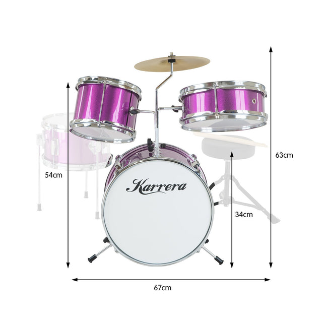 Karrera Childrens 4pc Drum Kit - Purple Dropshipzone