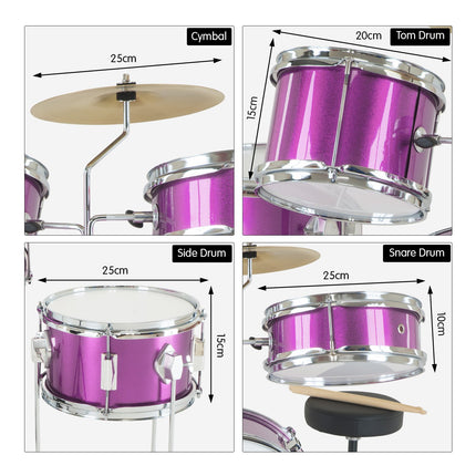 Karrera Childrens 4pc Drum Kit - Purple Dropshipzone