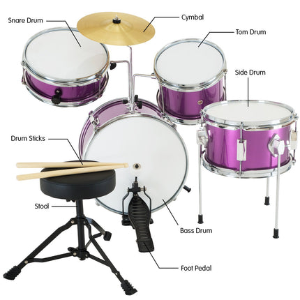 Karrera Childrens 4pc Drum Kit - Purple Dropshipzone