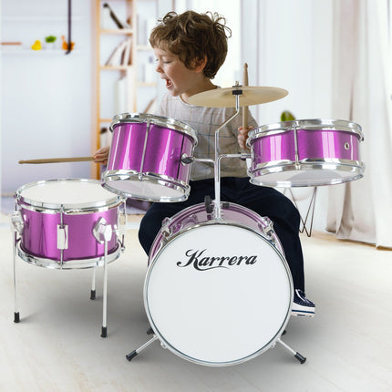 Karrera Childrens 4pc Drum Kit - Purple Dropshipzone