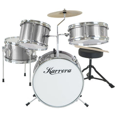 Karrera Childrens 4pc Drum Kit - Silver Dropshipzone