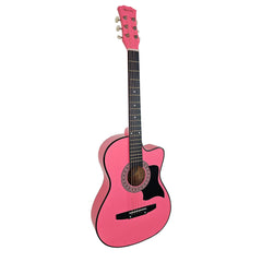 Karrera 38in Cutaway Acoustic Guitar with guitar bag - Pink, stylish sensory tool helping families thrive with calm and connection