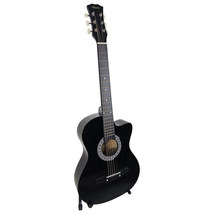 Karrera 38in Pro Cutaway Acoustic Guitar with Carry Bag - Black Dropshipzone