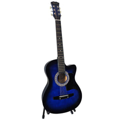 Karrera 38in Pro Cutaway Acoustic Guitar with Bag Strings - Blue Burst Dropshipzone