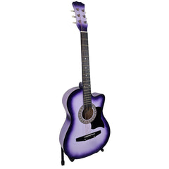 Karrera 38in Pro Cutaway Acoustic Guitar with guitar bag - Purple Burst Dropshipzone