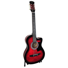 Karrera 38in Pro Cutaway Acoustic Guitar with guitar bag - Red Burst Dropshipzone