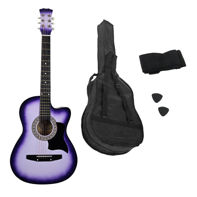 Karrera 38in Cutaway Acoustic Guitar with guitar bag - Purple Burst Dropshipzone