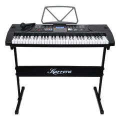 Karrera 61 Keys Electronic Keyboard Piano with Stand - Black Dropshipzone