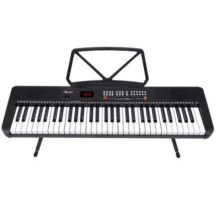 Karrera 61-Key Electronic Piano Keyboard with LED and Folding Stand in Black CHJ-SD1 Dropshipzone