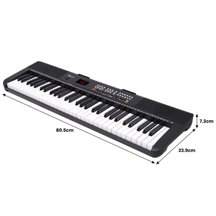 Karrera 61-Key Electronic Piano Keyboard with LED and Folding Stand in Black CHJ-SD1 Dropshipzone