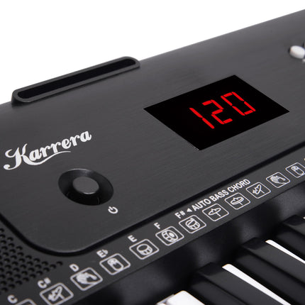 Karrera 61-Key Electronic Piano Keyboard with LED and Folding Stand in Black CHJ-SD1 Dropshipzone