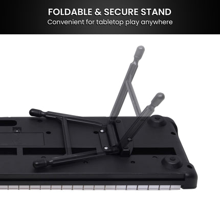 Karrera 61-Key Electronic Piano Keyboard with LED and Folding Stand in Black CHJ-SD1 Dropshipzone