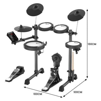 Karrera 18S Electronic Drum Kit Mesh Pads 8in Snare Bluetooth Sounds USB/MIDI Output Kick Pedals Drum Coach & Metronome Dropshipzone