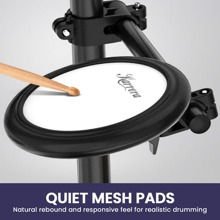 Karrera 18S Electronic Drum Kit Mesh Pads 8in Snare Bluetooth Sounds USB/MIDI Output Kick Pedals Drum Coach & Metronome Dropshipzone