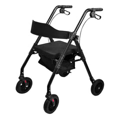 Orthonica Foldable Mobility Steel Rollator 136kg Max Capacity Black Dropshipzone