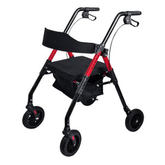 Orthonica Foldable Mobility Steel Rollator 136kg Max Capacity Red - Sensory Circle