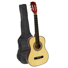 Karrera Childrens Guitar Wooden 34in Acoustic - Natural with black gig bag
