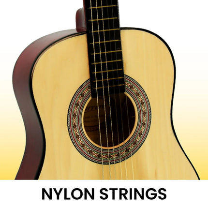Karrera Childrens Guitar Wooden 34in Acoustic - Natural with nylon strings