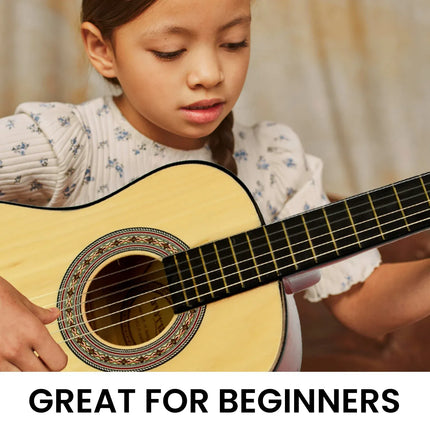 Karrera Childrens Guitar Wooden 34in Acoustic - Natural played by a child beginner