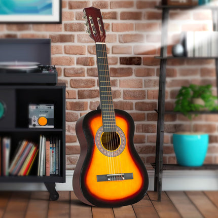 Karrera 34in Acoustic Wooden Childrens Guitar - Sunburst Dropshipzone