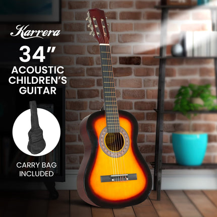Karrera 34in Acoustic Wooden Childrens Guitar - Sunburst Dropshipzone