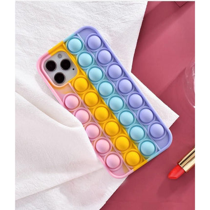Rainbow Pop Fidget Toys Push It Bubble Phone Case For iPhone 7 8 Plus X XR 11 12 Pro Max - iPhone 13ProMAX