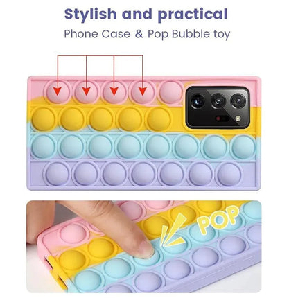 Rainbow Pop Fidget Toys Push It Bubble Phone Case For iPhone 7 8 Plus X XR 11 12 Pro Max - iPhone XR