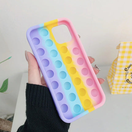 Rainbow Pop Fidget Toys Push It Bubble Phone Case For iPhone 7 8 Plus X XR 11 12 Pro Max - iPhone 11Pro