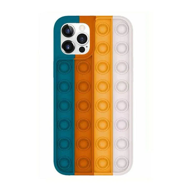 Blue-White Pop Fidget Toys Push It Bubble Phone Case For Iphone - iPhone 7Plus/8Plus with colorful sensory bubbles helping families thrive with tools to calm connect and support