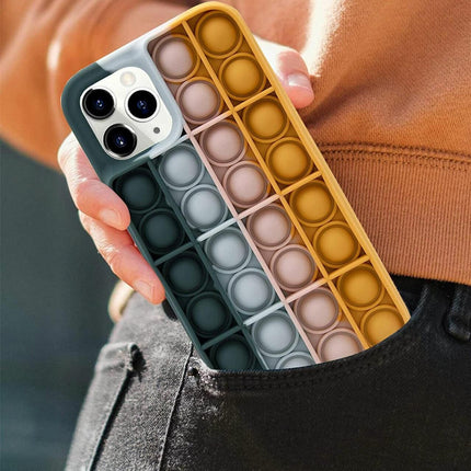 Blue-White Pop Fidget Toys Push It Bubble Phone Case For Iphone - iPhone 7Plus/8Plus