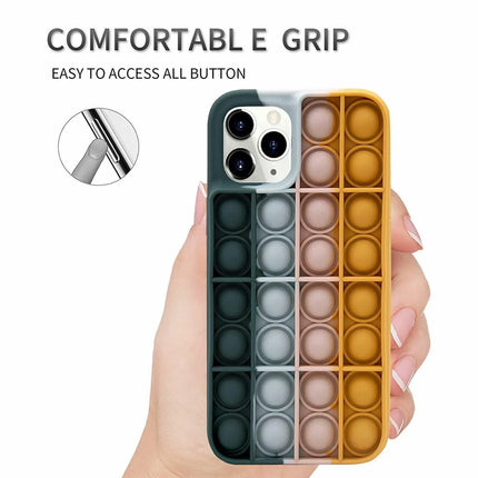 Blue-White Pop Fidget Toys Push It Bubble Phone Case For Iphone - iPhone 7Plus/8Plus