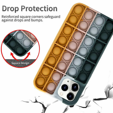 Blue-White Pop Fidget Toys Push It Bubble Phone Case For Iphone - iPhone 7Plus/8Plus