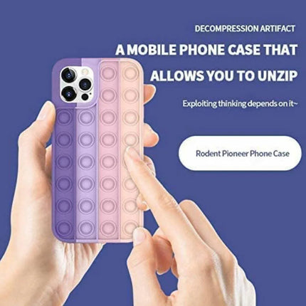 Blue-White Pop Fidget Toys Push It Bubble Phone Case For Iphone - iPhone 7Plus/8Plus