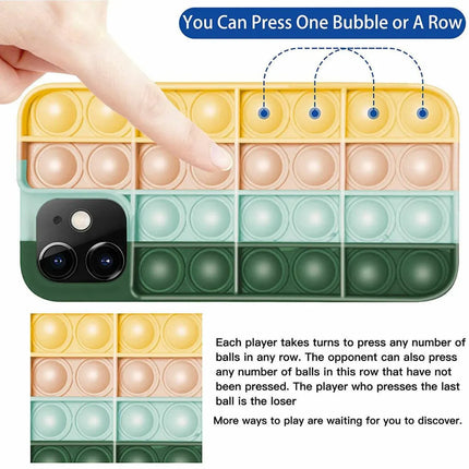 Blue-White Pop Fidget Toys Push It Bubble Phone Case For Iphone - iPhone 7Plus/8Plus