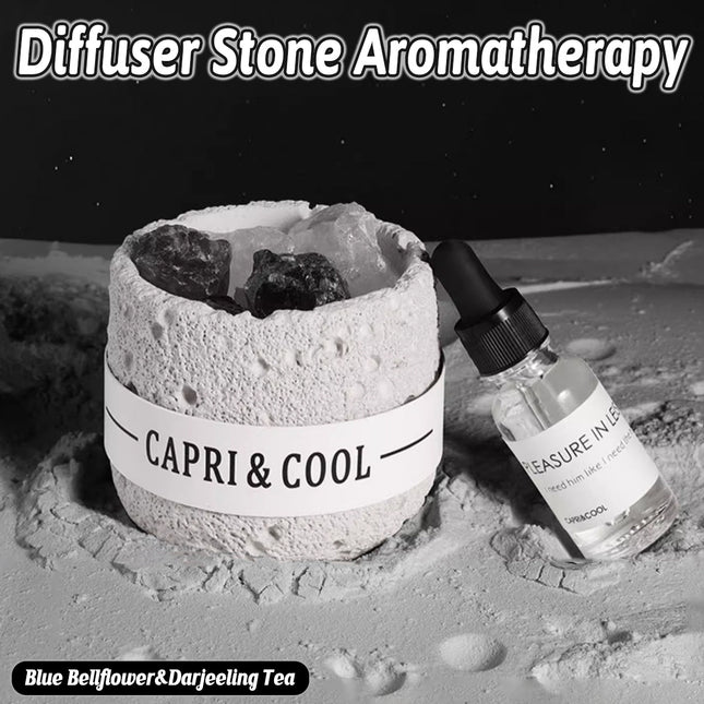 Crystal Stone Oil Diffuser Passive Aromatherapy Set White Natural Bedroom Decor - Blue Bellflower Dropshipzone
