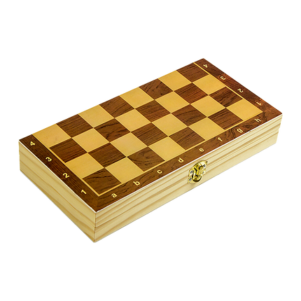 Chess Board Games Folding Large Chess Wooden Chessboard Set Wood Toy Gift closed wooden folding board with latch for storage and play