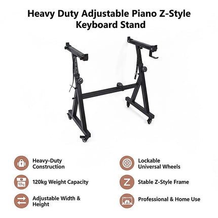 Z-Style Keyboard Stand – Heavy Duty Adjustable Piano Stand for Digital Keyboards & Portable Use Dropshipzone