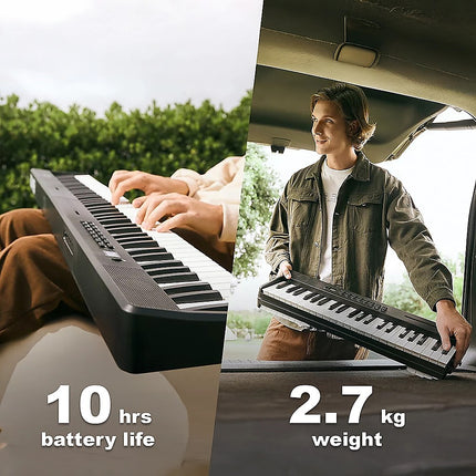 Folding Digital Piano 88 Key Velocity-Sensitive + Carry Case Pedal Dropshipzone